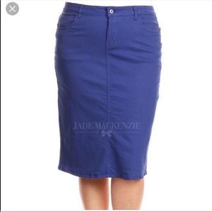 Jade Mackenzie blue skirt
